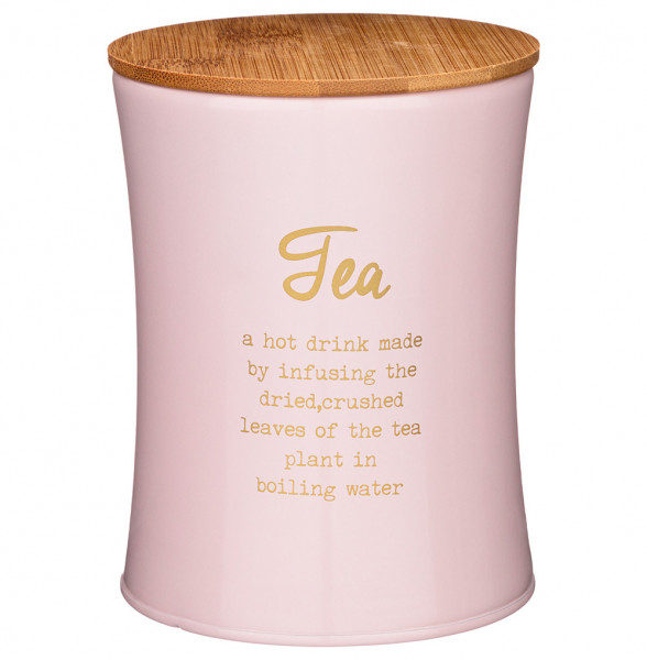 Емкость для сыпучих продуктов 11 х 14 см розовая Чай 1,1 л  Agness &quot;Тюдор&quot; / 252127