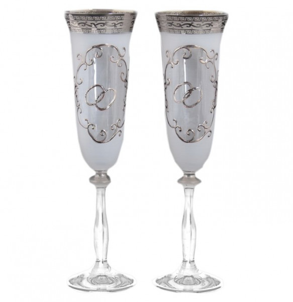 Бокалы для шампанского 190 мл 2 шт  Crystalex CZ s.r.o. &quot;Анжела /Свадебные /матовый&quot; / 107354