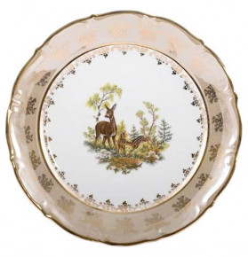 Блюдо 30 см круглое  Royal Czech Porcelain "Мария-Тереза /Охота бежевая" / 203503