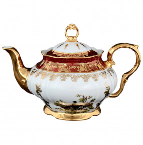 Заварочный чайник 1,2 л  Bohemia Porcelan Moritz Zdekauer 1810 s.r.o. "Офелия /ГР /Охота красная" / 047603