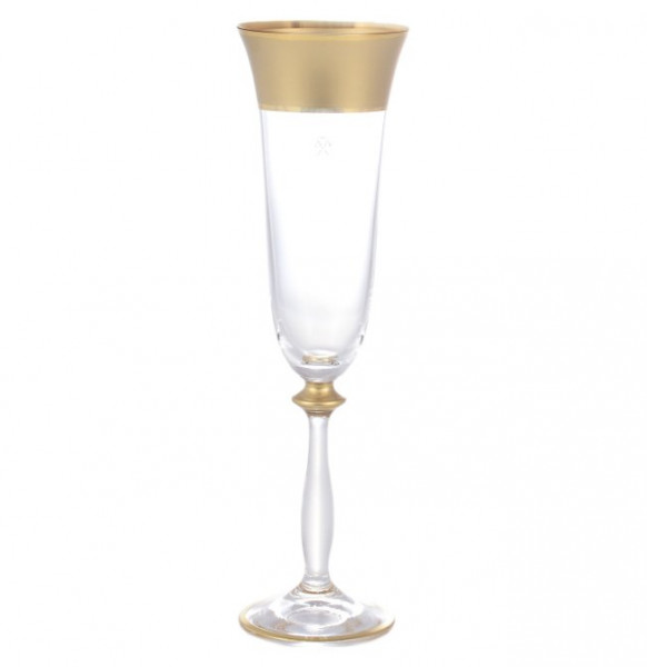 Бокалы для шампанского 190 мл 6 шт  Bohemia &quot;Анжела /Матовая полоса /золото&quot; AS Crystal / 145965