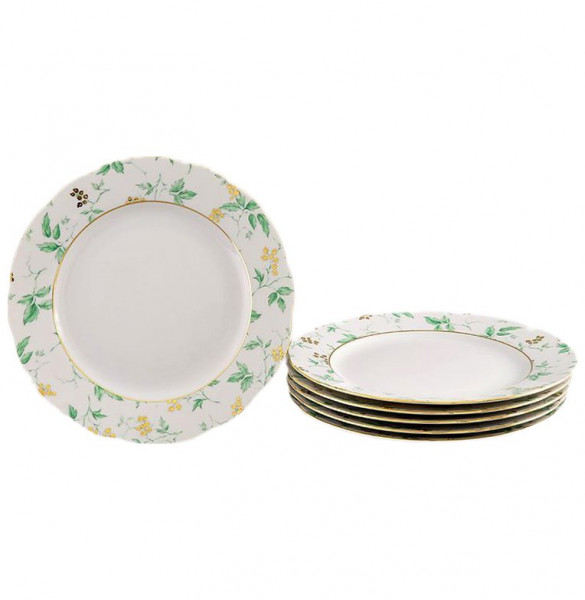 Набор тарелок 25 см 6 шт  Leander &quot;Мэри-Энн /Зеленые листья&quot; / 157931