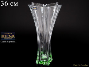 Ваза для цветов 36 см  Crystalite Bohemia "Флораль /Зелёное дно" / 075761