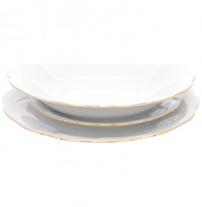 Набор тарелок 18 предметов (19, 22,5, 26 см)  Porcelana Krzysztof Sp. z o.o. "Аляска /Отводка золото" / 157327