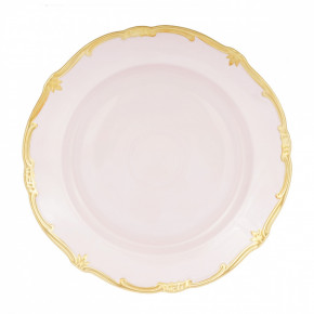 Блюдо 33 см круглое глубокое  Weimar Porzellan "Престиж /Золотая отводка" розовый / 222604