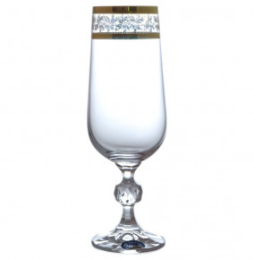 Бокалы для шампанского 180 мл 2 шт  Crystalite Bohemia "Клаудия /Золотые листики" / 061079