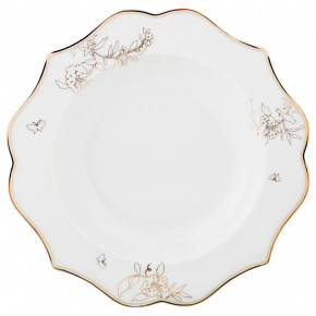 Набор тарелок 21,5 см 6 шт глубокие белые  LEFARD "Цветочки /Золото" / 186265