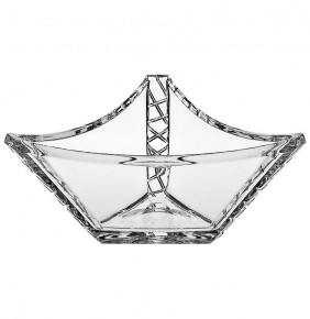 Ваза для фруктов 33 см треугольная  Crystal Bohemia "Glamour Ice" / 104269