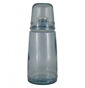 Бутылка для воды 1 л со стаканом на 220 мл голубая  SAN MIGUEL "Natural  Water" / 292084