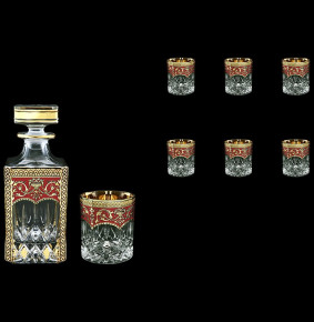 Набор для виски 7 предметов (графин 750 мл + 6 стаканов по 300 мл)  Astra Gold "Опера /Империя красная" / 127772