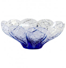 Фруктовница 27,5 см  Aurum Crystal "Бутон /Синяя" / 152655
