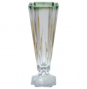 Ваза для цветов 43 см н/н  Crystalite Bohemia "Метрополитэн /Янтарно-зеленая" R-G / 139053