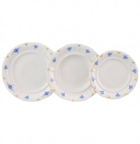 Набор тарелок 18 предметов (19, 23, 25 см)  Leander "Соната /Голубой цветок" / 158051