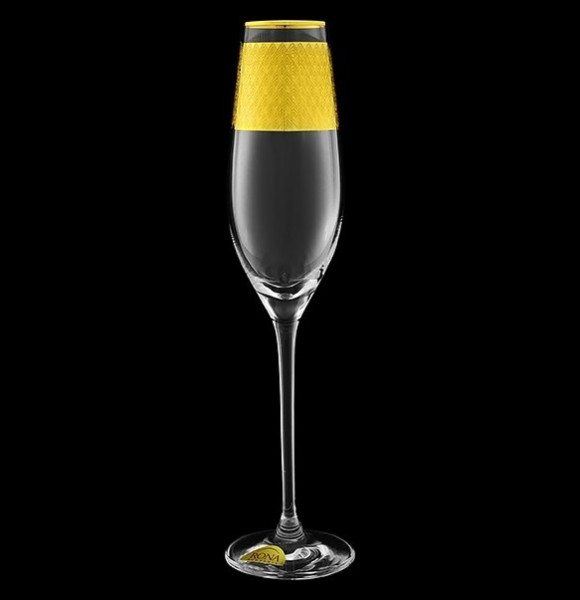 Бокалы для шампанского 210 мл 6 шт  Rona &quot;Celebration /Золотые пирамиды&quot; / 146195