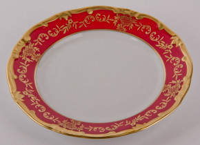 Набор тарелок 17 см 6 шт  Weimar Porzellan "Ювел /Красный с золотым узором" / 028796