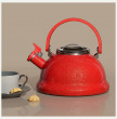 Чайник 2,5 л эмалированный со свистоком металлик  Agness &quot;Deluxe /Красный&quot; / 276008