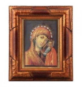 Икона на фарфоре 250 х 185 мм в деревянной раме 8  Leander "Казанская" / 158559
