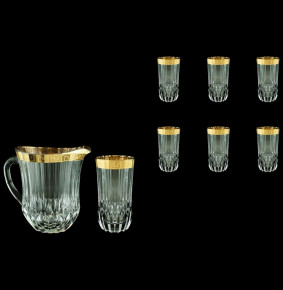 Набор для воды 7 предметов (кувшин 1,23 л + 6 стаканов по 400мл)  Astra Gold "Antique /Версаче золото" / 127689