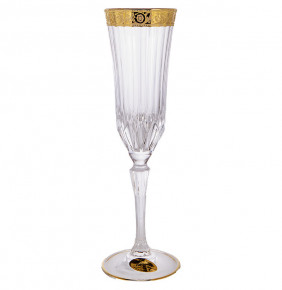 Бокалы для шампанского 180 мл 6 шт  Bohemia Design "Адажио /Цветочный узор /Золото" / 226344