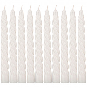 Набор свечей 2,2 х 24 см 10 шт витые белые / 295105