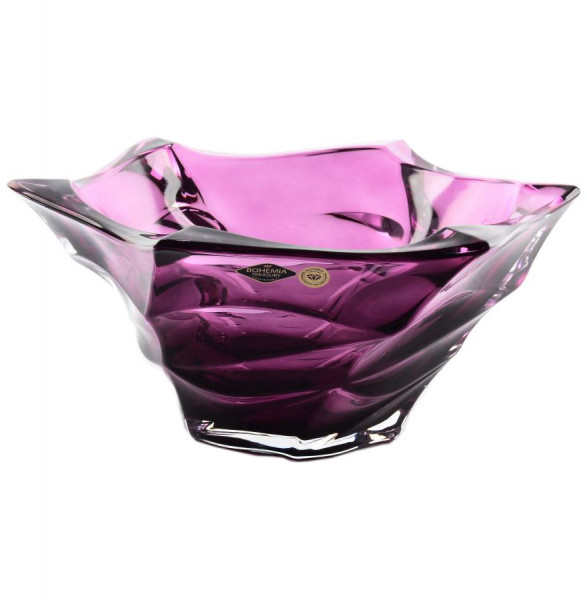 Ваза для фруктов 29,5 см  Aurum Crystal &quot;Фламенко /Фиолетовая&quot; / 143440