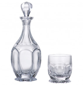 Набор для виски 7 предметов (графин 800 мл + 6 стаканов по 250 мл)  Crystalite Bohemia "Сафари /Без декора" / 037007