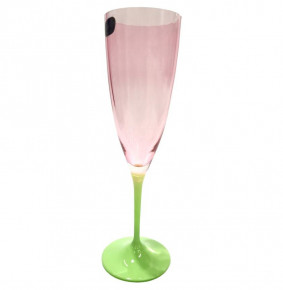 Бокал для шампанского 220 мл 1 шт розовый  Crystalex CZ s.r.o. "Кейт /Оптика /D5097" зелёная ножка / 226390