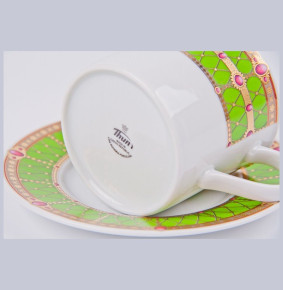 Набор чайных пар 155 мл 6 шт высокие  Thun "Кайро /Зелёный" / 039270