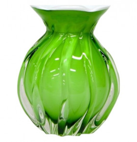 Ваза для цветов 22 см  Egermann "Прозрачно-зелёный + Опал" мята / 159867