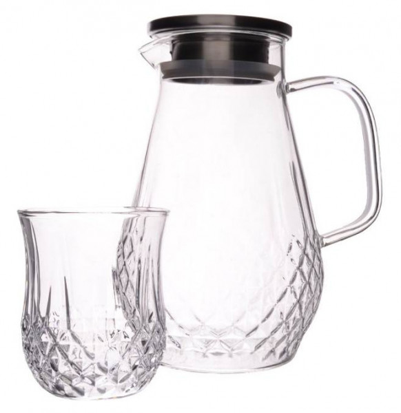 Набор для воды 5 предметов (кувшин 1,5 л с крышкой + 4 стакана по 300 мл) &quot;Air /Repast&quot; / 275286