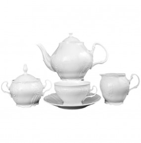Чайный сервиз на 6 персон 15 предметов  Thun "Бернадотт /Без декора" (чашка с увеличенной ручкой) / 005938