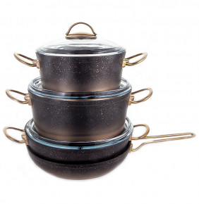 Набор посуды 4 предмета с антипригарным гранитным покрытием медь  O.M.S. Collection "GRANITE SETS" / 146364