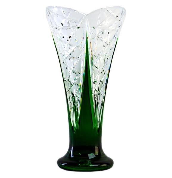 Ваза для цветов 25,5 см  Aurum Crystal &quot;Бутон /Зелёный&quot; / 152809