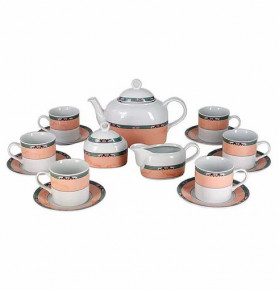 Чайный сервиз на 6 персон 15 предметов  Thun "Кайро /Розовый мрамор /окантовка" / 232472