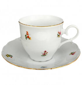 Набор чайных пар 180 мл 6 шт  Bohemia Porcelan Moritz Zdekauer 1810 s.r.o. "Офелия /Мелкие цветы" / 061942