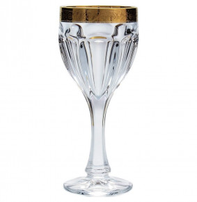 Бокалы для белого вина 190 мл 6 шт  Crystalite Bohemia "Сафари /Золотой цветочный кант" V-D / 140056