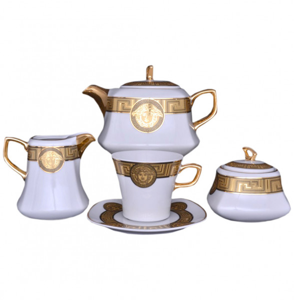 Чайный сервиз на 6 персон 15 предметов  Bohemia Porcelan Moritz Zdekauer 1810 s.r.o. &quot;Гамма /Версаче МГ /золото&quot; / 011949