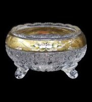 Ваза для конфет 15,5 см на 3-х ножках  Aurum Crystal "Хрусталь с золотом" / 034978