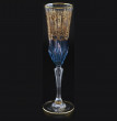 Бокалы для шампанского 180 мл 6 шт  RCR Cristalleria Italiana SpA &quot;Timon /Адажио синий с золотом&quot; / 101101