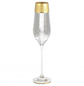 Бокалы для шампанского 6 шт  RCR Cristalleria Italiana SpA "Timon /Париж матовое золото" / 101072