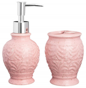 Набор для ванной комнаты 7 х 19 см 2 предмета розовый  LEFARD "Мотивы" / 288390