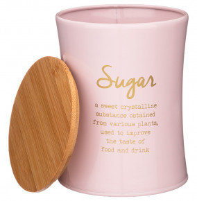 Емкость для сыпучих продуктов 11 х 14 см розовая Сахар 1,1 л  Agness "Тюдор" / 252125