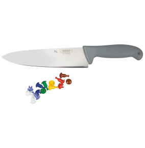Шеф-нож с цветными кнопками 15 см  P.L. Proff Cuisine "PRO-Line" серый / 316428