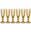 Бокалы для шампанского 150 мл 6 шт янтарные  LEFARD &quot;Ромбо /Muza color&quot; / 225096