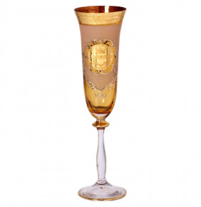 Бокалы для шампанского 190 мл 6 шт янтарные  Bohemia "Анжела /Богемия /Антик золото" Б-Г / 128460