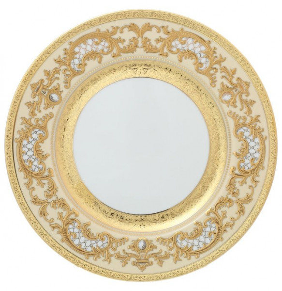 Набор тарелок 28,5 см 6 шт  Falkenporzellan &quot;Констанц /Алена золото 3D&quot; крем / 137636