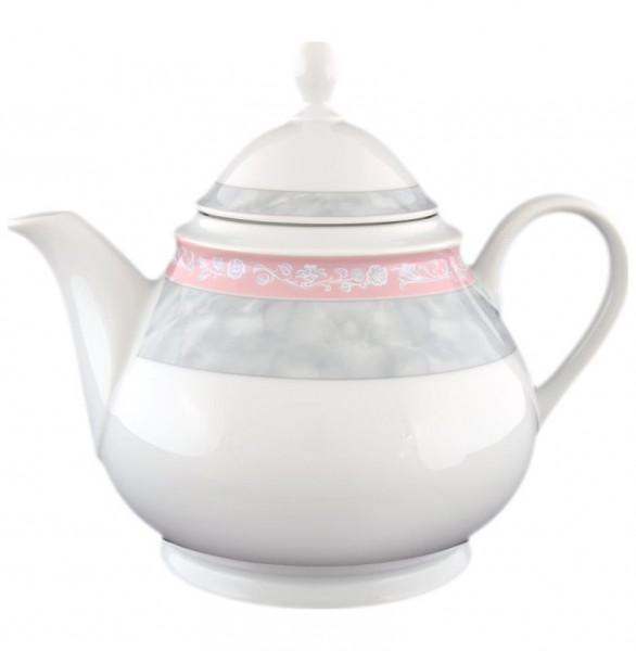 Заварочный чайник 1,2 л  Thun &quot;Яна /Серый мрамор с розовым кантом&quot; / 056360