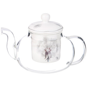 Заварочный чайник 650 мл стеклянный с фарфоровым ситом  LEFARD "Dandelion" / 331956