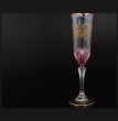 Бокалы для шампанского 180 мл 6 шт  RCR Cristalleria Italiana SpA &quot;Timon /Адажио красный с золотом&quot; / 108612