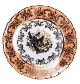 Набор тарелок 19 см 6 шт  Bohemia Porcelan Moritz Zdekauer 1810 s.r.o. "Магнолия /Охота бежевая" / 010990